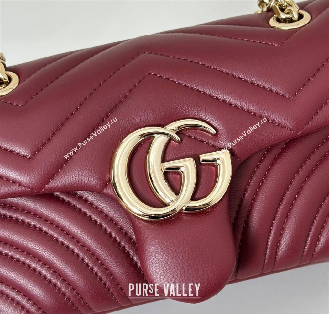 Gucci GG Marmont Small shoulder bag Ancora Red 2025 837280 (DLH-250630020)