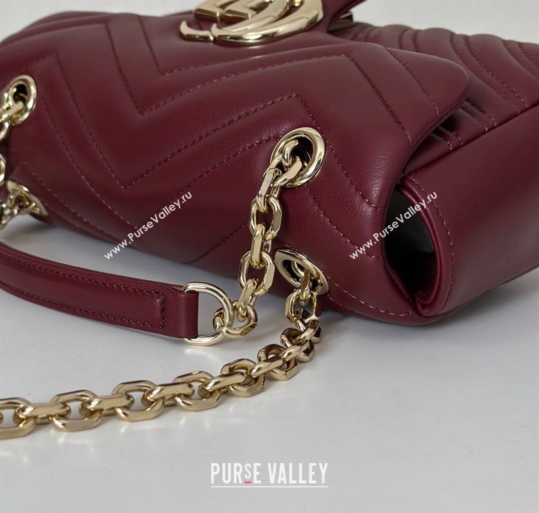 Gucci GG Marmont Small shoulder bag Ancora Red 2025 837280 (DLH-250630020)