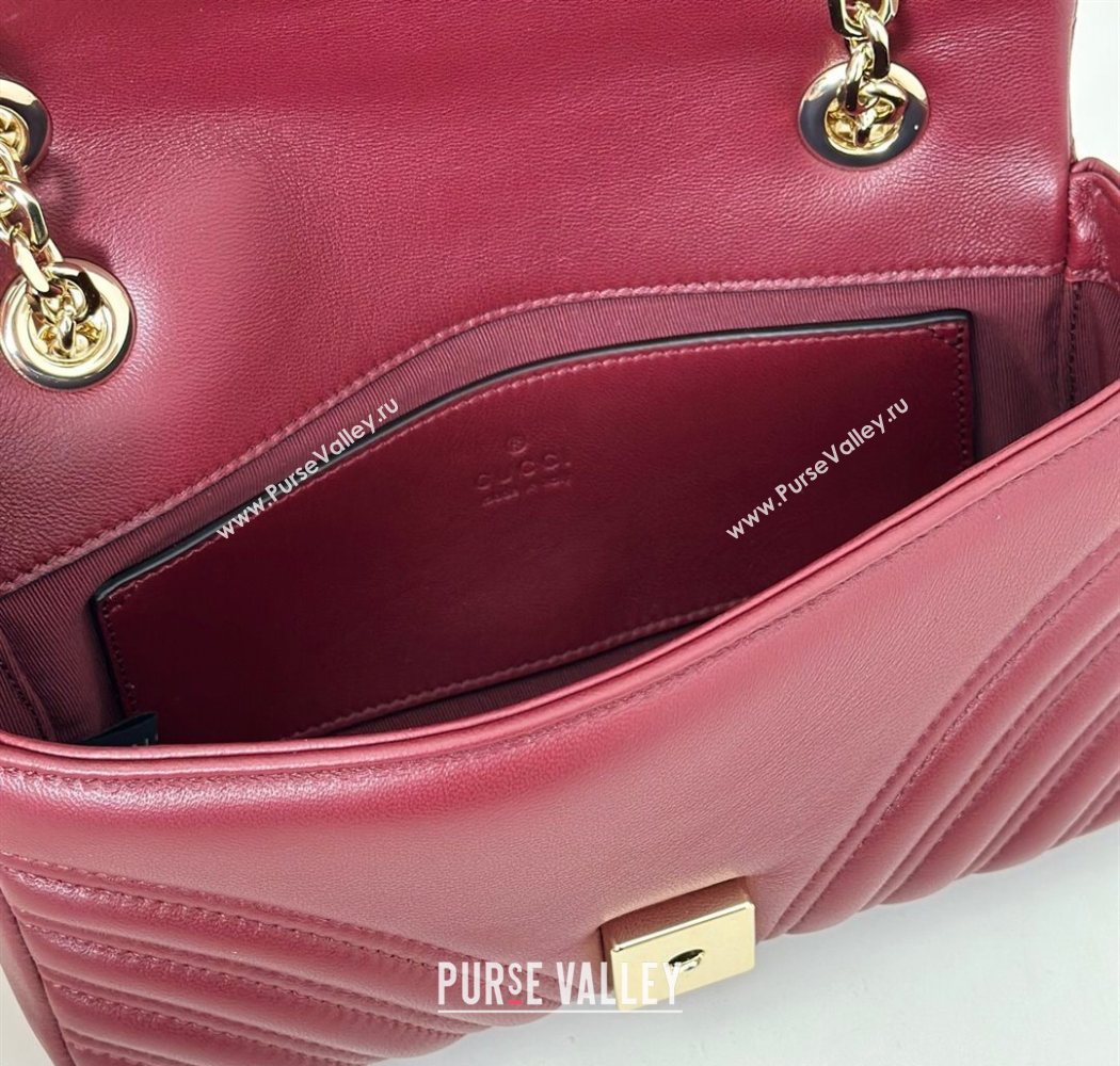 Gucci GG Marmont Small shoulder bag Ancora Red 2025 837280 (DLH-250630020)