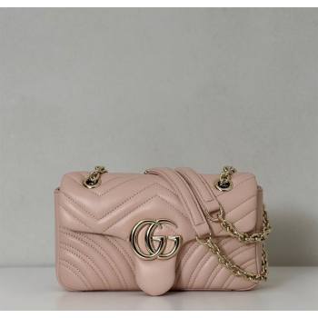 Gucci GG Marmont Small shoulder bag Soft Pink 2025 837280 (DLH-250630021)