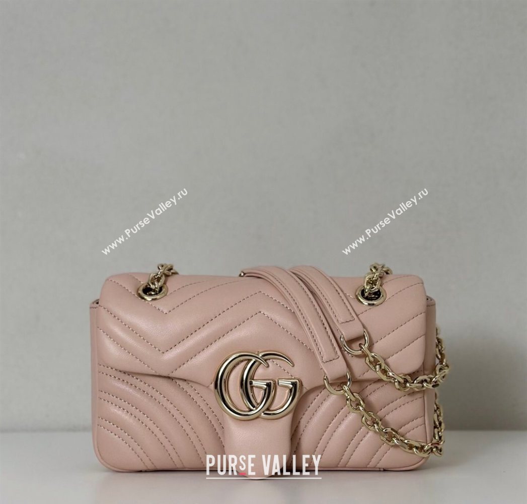 Gucci GG Marmont Small shoulder bag Soft Pink 2025 837280 (DLH-250630021)