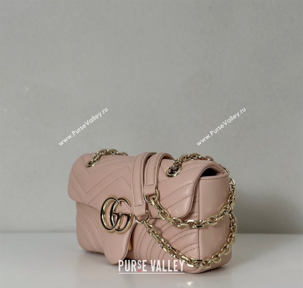 Gucci GG Marmont Small shoulder bag Soft Pink 2025 837280 (DLH-250630021)