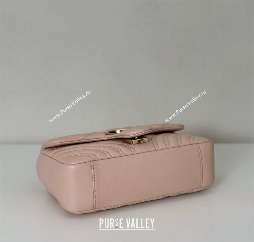 Gucci GG Marmont Small shoulder bag Soft Pink 2025 837280 (DLH-250630021)