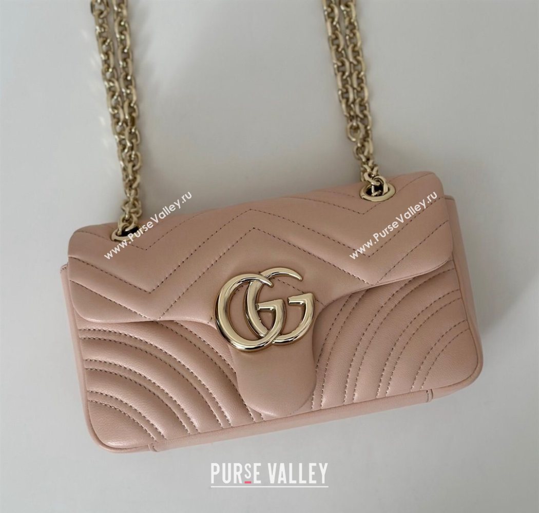 Gucci GG Marmont Small shoulder bag Soft Pink 2025 837280 (DLH-250630021)