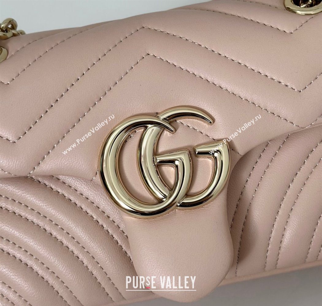 Gucci GG Marmont Small shoulder bag Soft Pink 2025 837280 (DLH-250630021)