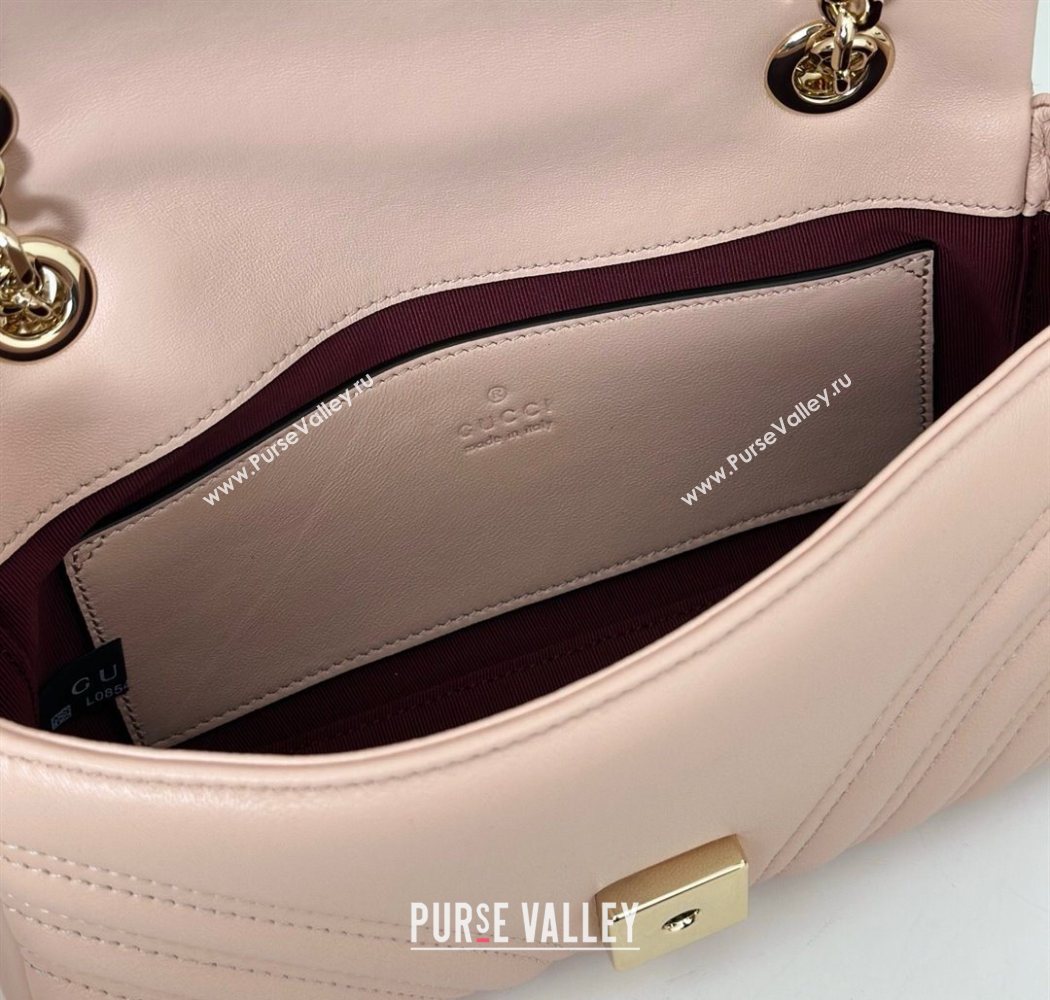 Gucci GG Marmont Small shoulder bag Soft Pink 2025 837280 (DLH-250630021)