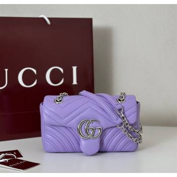 Gucci GG Marmont Small shoulder bag Lilac Purple 2025 837280 (DLH-250630022)