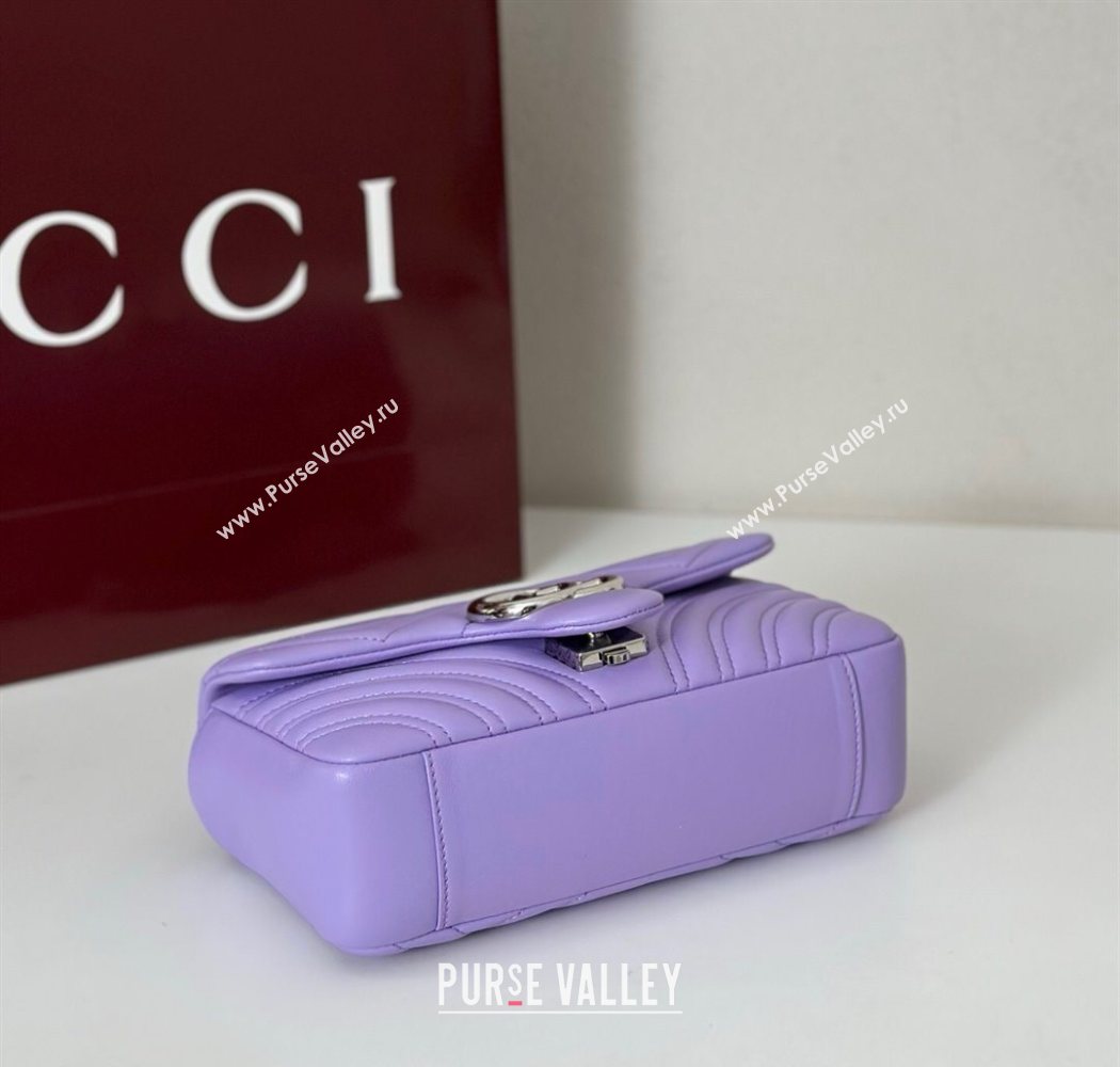 Gucci GG Marmont Small shoulder bag Lilac Purple 2025 837280 (DLH-250630022)
