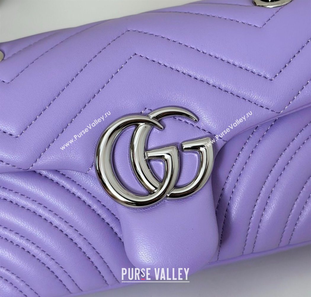 Gucci GG Marmont Small shoulder bag Lilac Purple 2025 837280 (DLH-250630022)