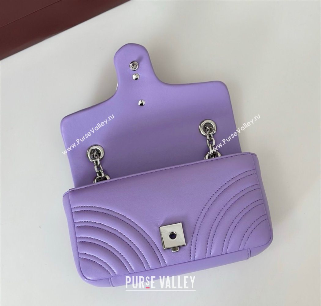 Gucci GG Marmont Small shoulder bag Lilac Purple 2025 837280 (DLH-250630022)