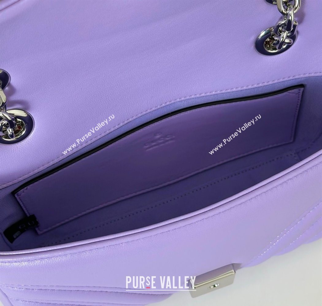 Gucci GG Marmont Small shoulder bag Lilac Purple 2025 837280 (DLH-250630022)
