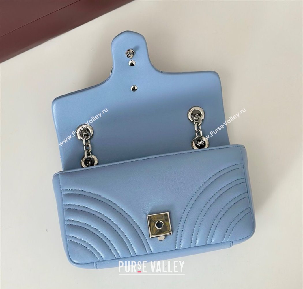 Gucci GG Marmont Small shoulder bag Light Blue 2025 837280 (DLH-250630023)
