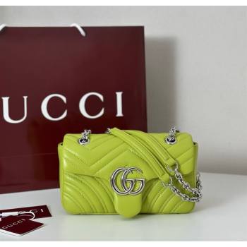 Gucci GG Marmont Small shoulder bag Bright Green 2025 837280 (DLH-250630024)
