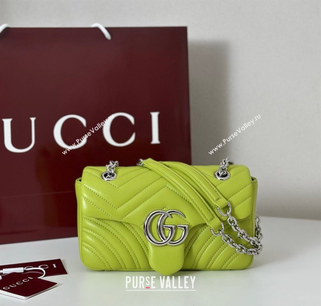 Gucci GG Marmont Small shoulder bag Bright Green 2025 837280 (DLH-250630024)