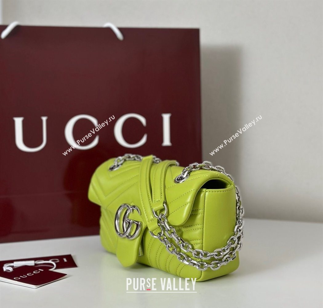 Gucci GG Marmont Small shoulder bag Bright Green 2025 837280 (DLH-250630024)