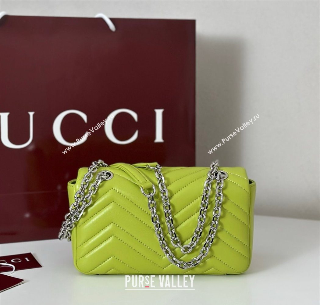 Gucci GG Marmont Small shoulder bag Bright Green 2025 837280 (DLH-250630024)