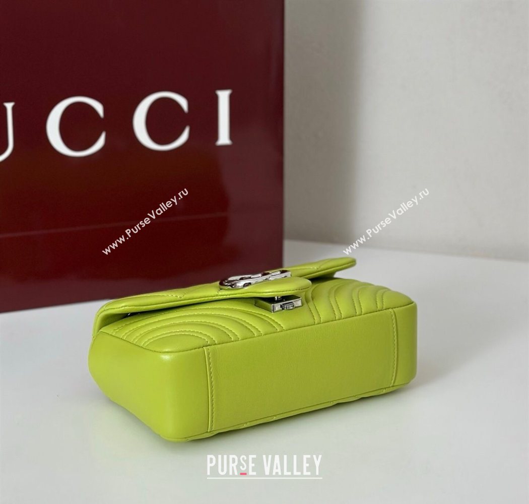 Gucci GG Marmont Small shoulder bag Bright Green 2025 837280 (DLH-250630024)