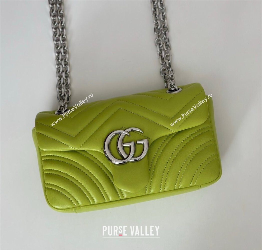 Gucci GG Marmont Small shoulder bag Bright Green 2025 837280 (DLH-250630024)