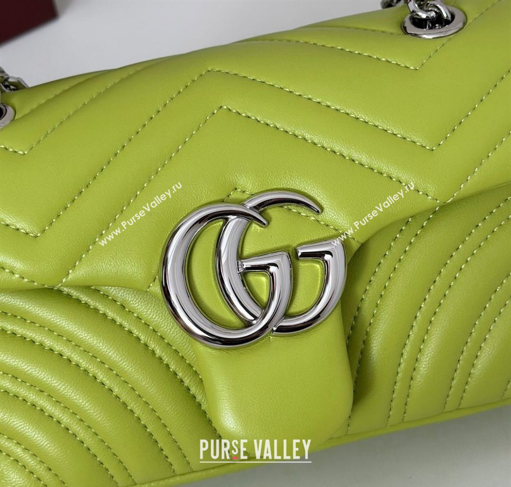 Gucci GG Marmont Small shoulder bag Bright Green 2025 837280 (DLH-250630024)