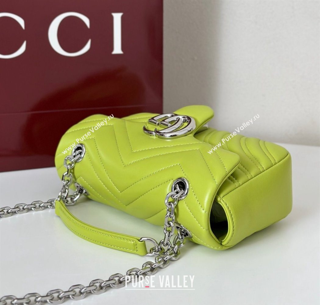 Gucci GG Marmont Small shoulder bag Bright Green 2025 837280 (DLH-250630024)
