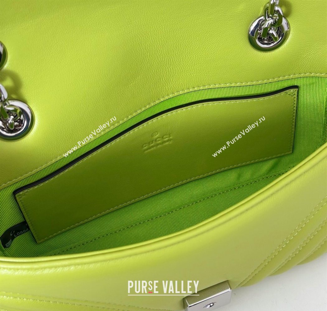 Gucci GG Marmont Small shoulder bag Bright Green 2025 837280 (DLH-250630024)