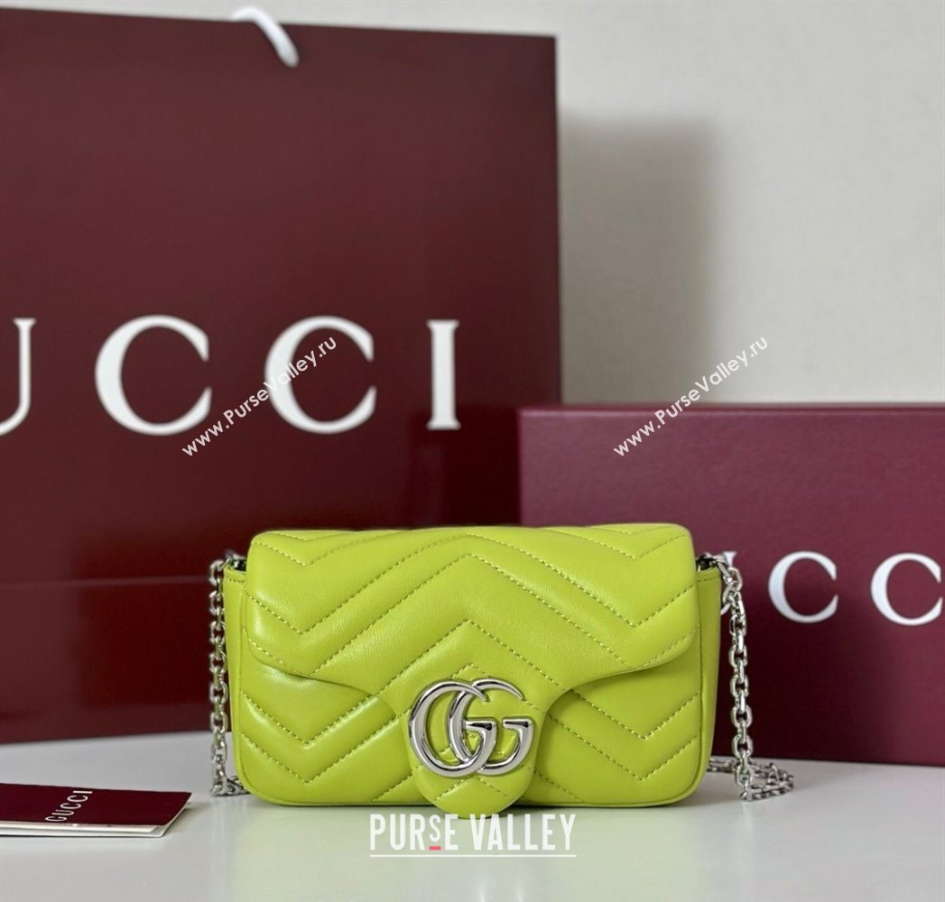 Gucci GG Marmont mini shoulder bag Bright Green 2025 841290 (DLH-250630010)