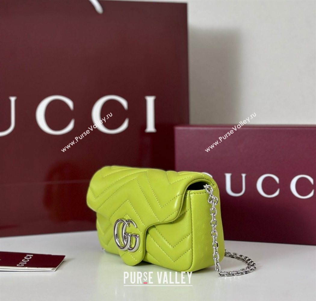 Gucci GG Marmont mini shoulder bag Bright Green 2025 841290 (DLH-250630010)