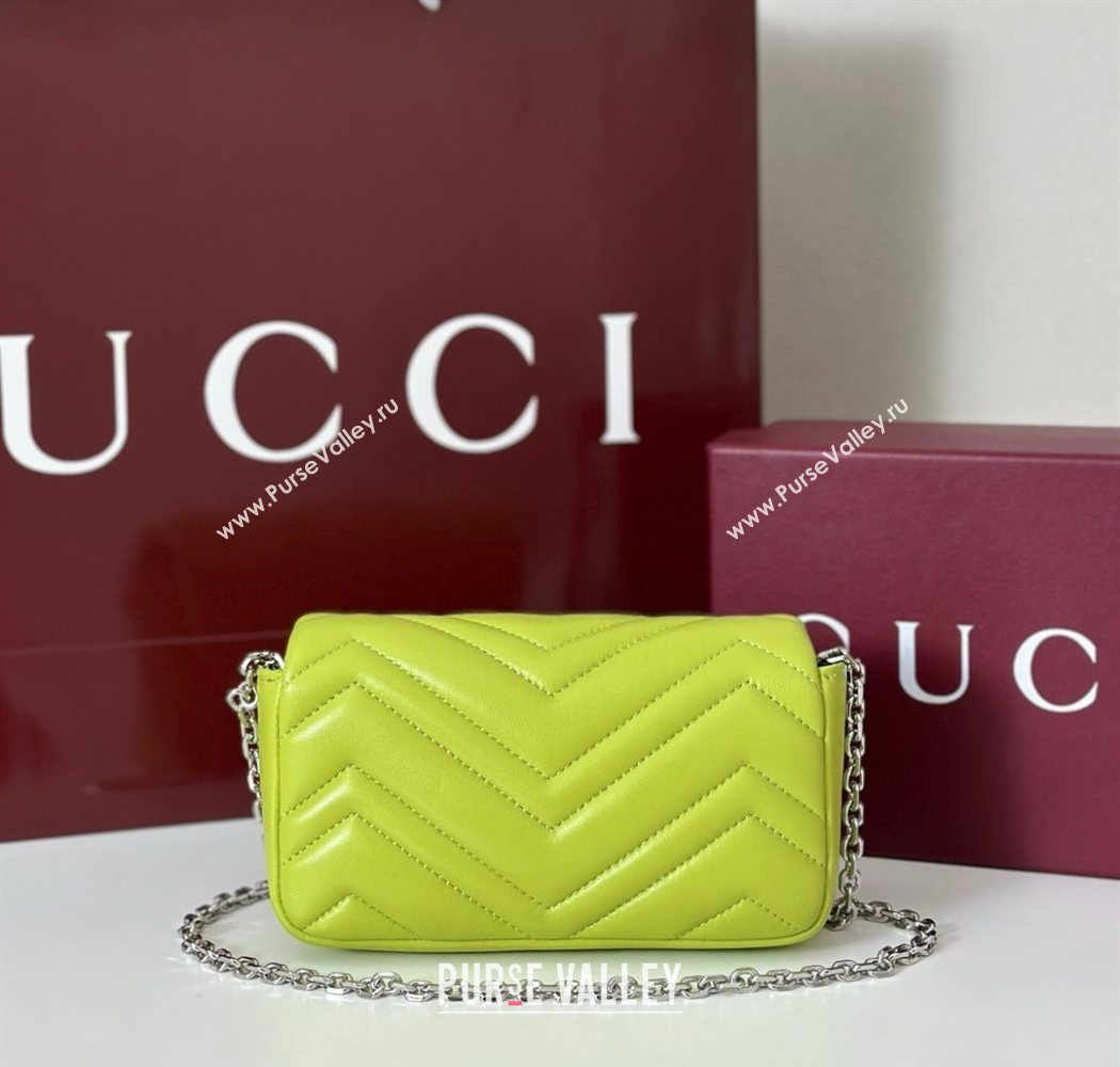 Gucci GG Marmont mini shoulder bag Bright Green 2025 841290 (DLH-250630010)
