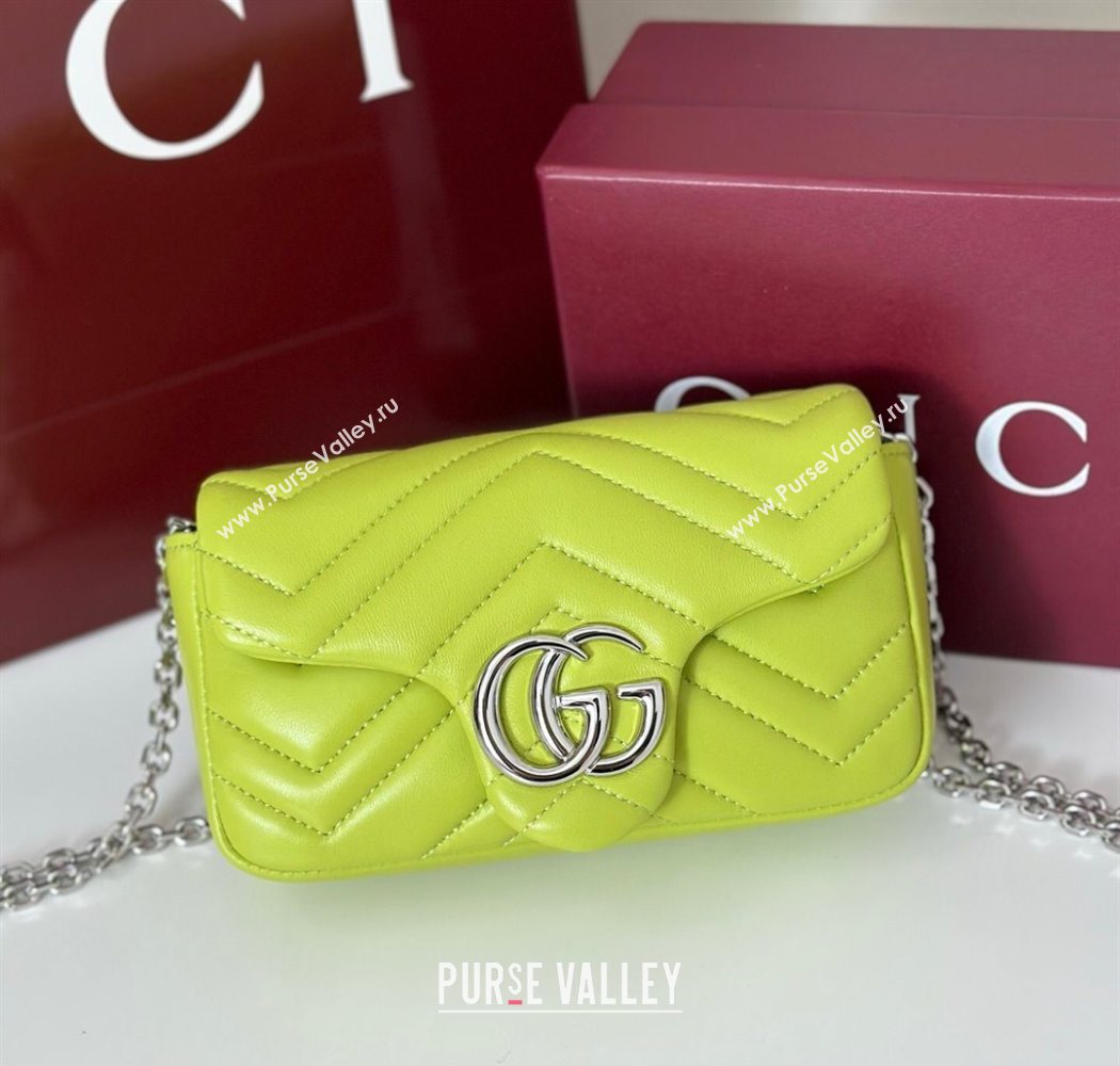 Gucci GG Marmont mini shoulder bag Bright Green 2025 841290 (DLH-250630010)