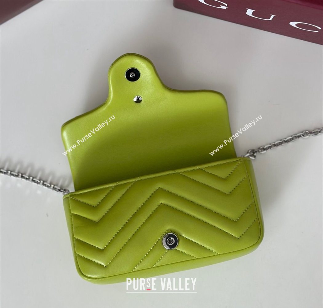 Gucci GG Marmont mini shoulder bag Bright Green 2025 841290 (DLH-250630010)