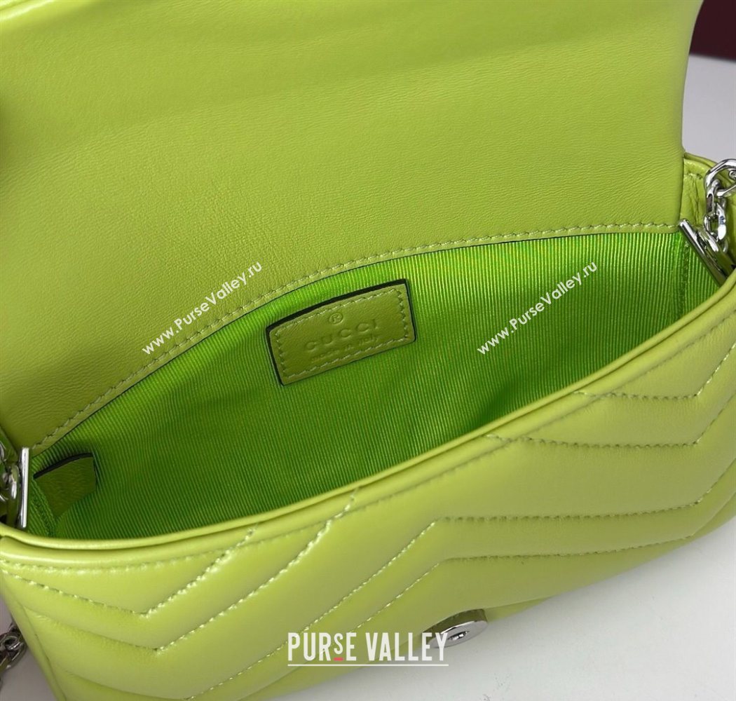 Gucci GG Marmont mini shoulder bag Bright Green 2025 841290 (DLH-250630010)