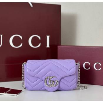 Gucci GG Marmont mini shoulder bag Lilac Purple 2025 841290 (DLH-250630011)