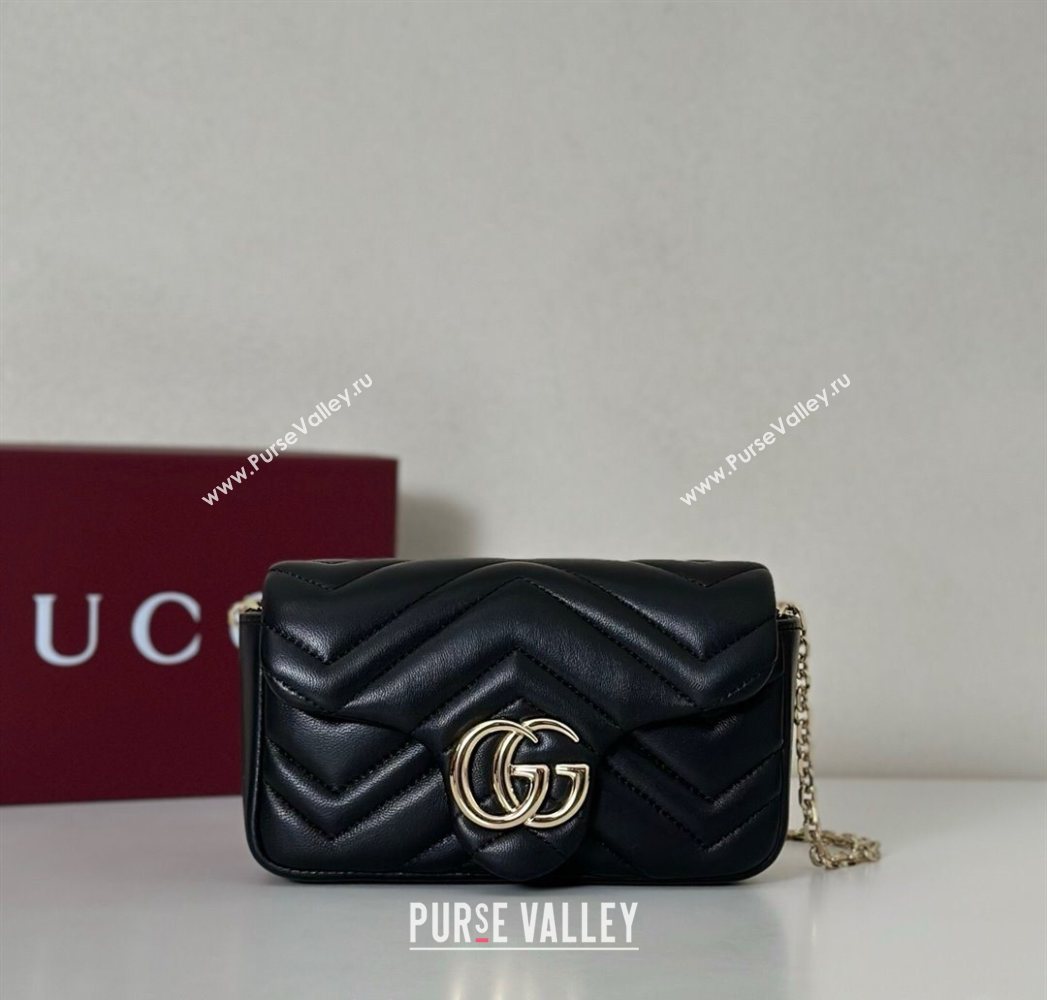 Gucci GG Marmont mini shoulder bag Black 2025 841290 (DLH-250630012)
