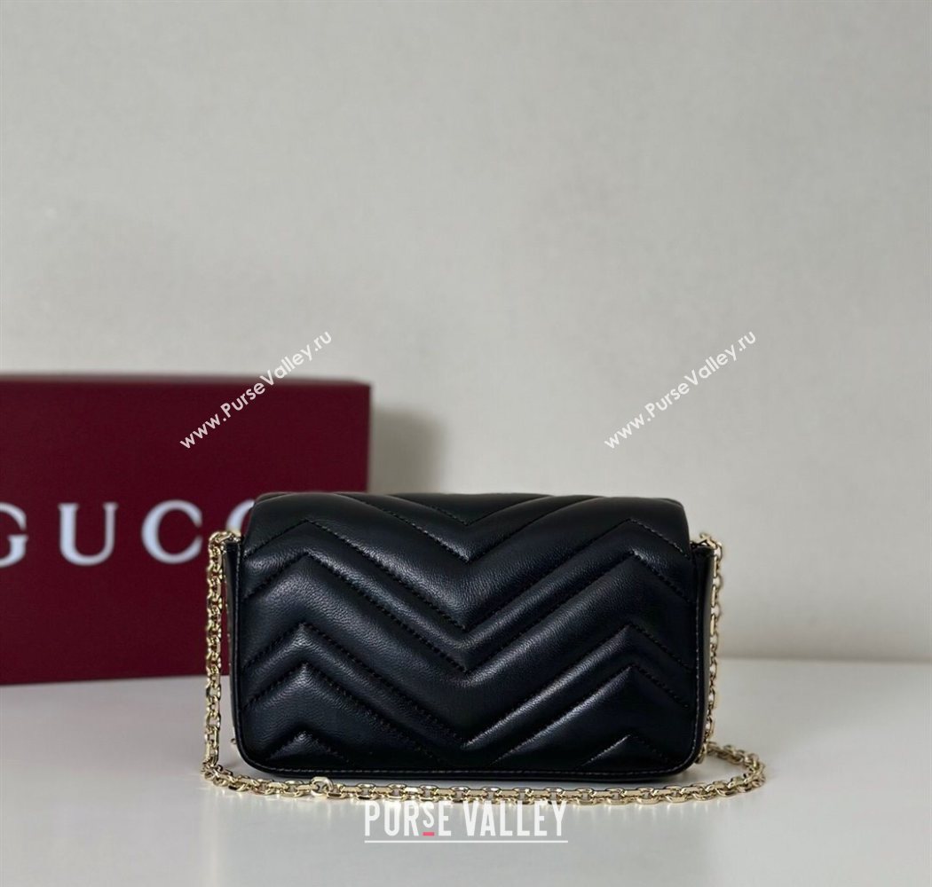 Gucci GG Marmont mini shoulder bag Black 2025 841290 (DLH-250630012)