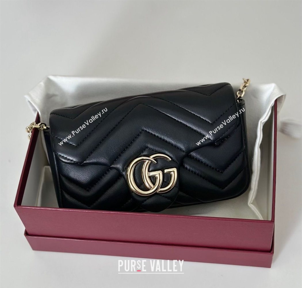 Gucci GG Marmont mini shoulder bag Black 2025 841290 (DLH-250630012)