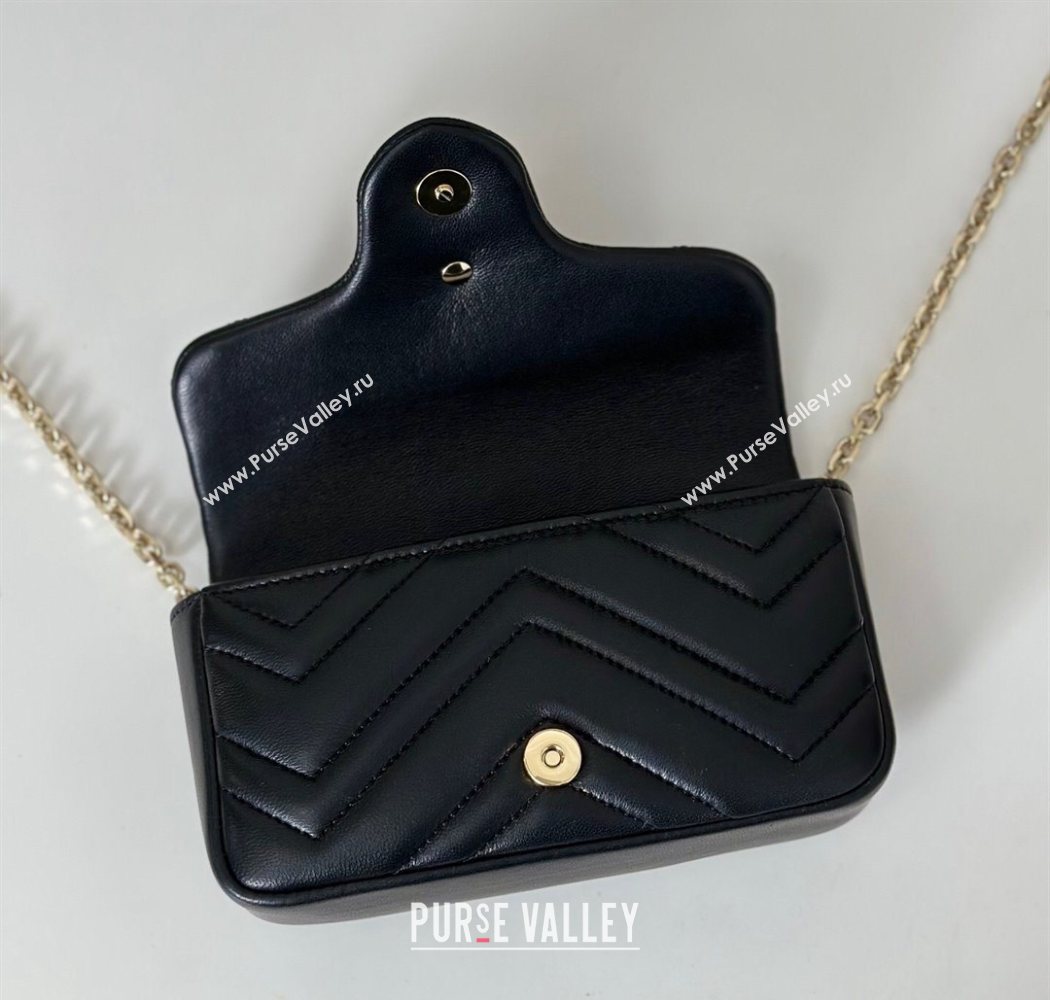 Gucci GG Marmont mini shoulder bag Black 2025 841290 (DLH-250630012)