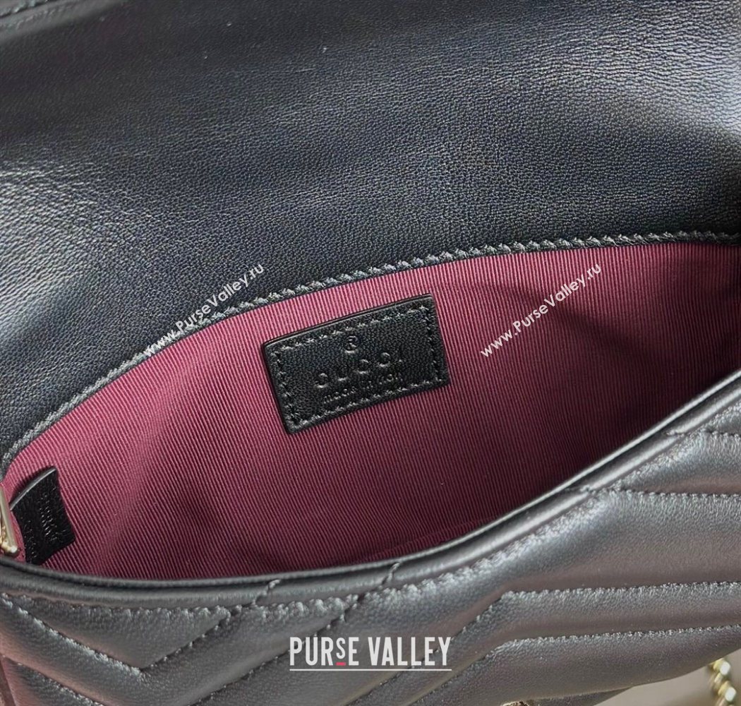 Gucci GG Marmont mini shoulder bag Black 2025 841290 (DLH-250630012)