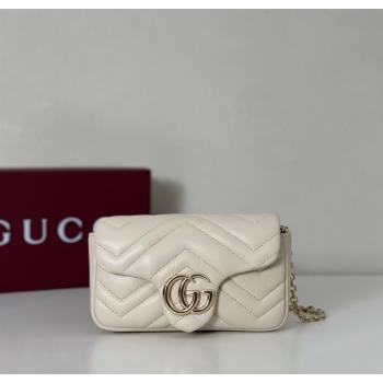 Gucci GG Marmont mini shoulder bag White 2025 841290 (DLH-250630013)
