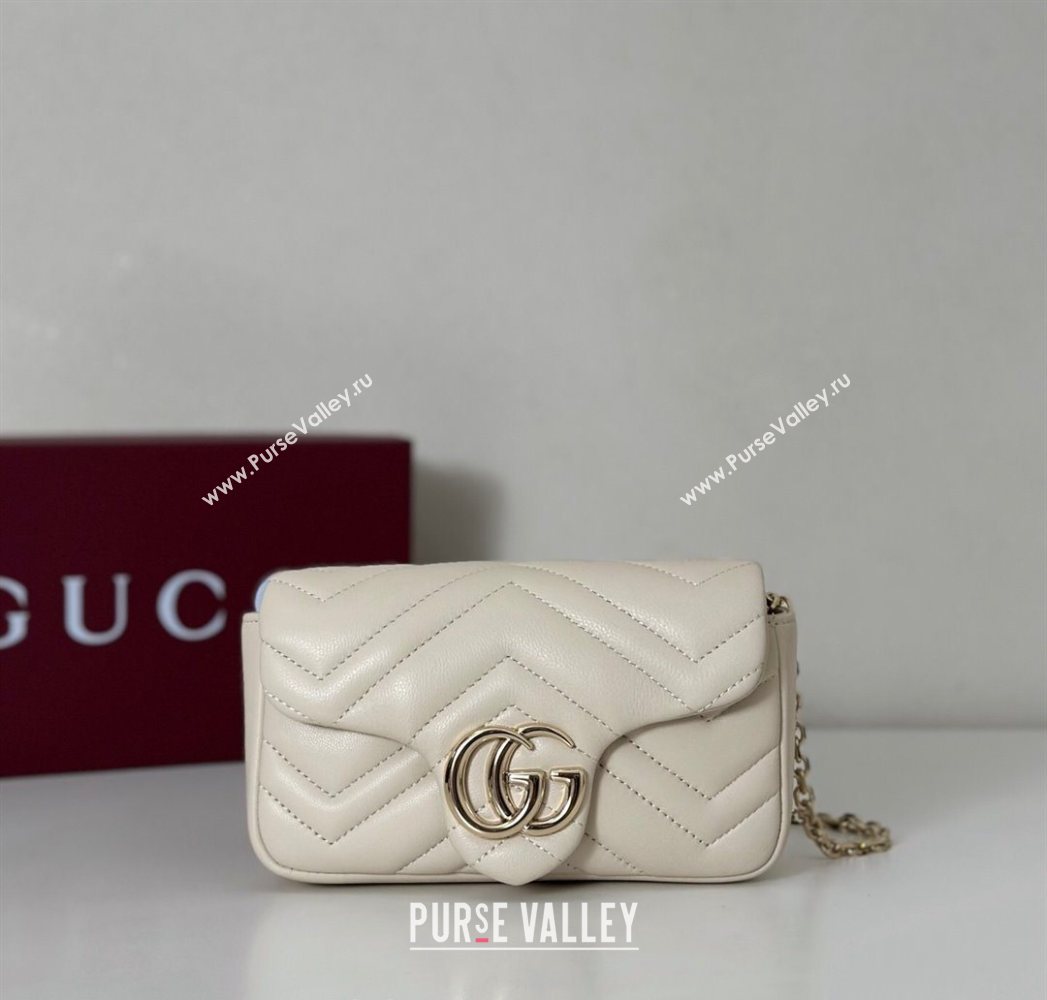 Gucci GG Marmont mini shoulder bag White 2025 841290 (DLH-250630013)