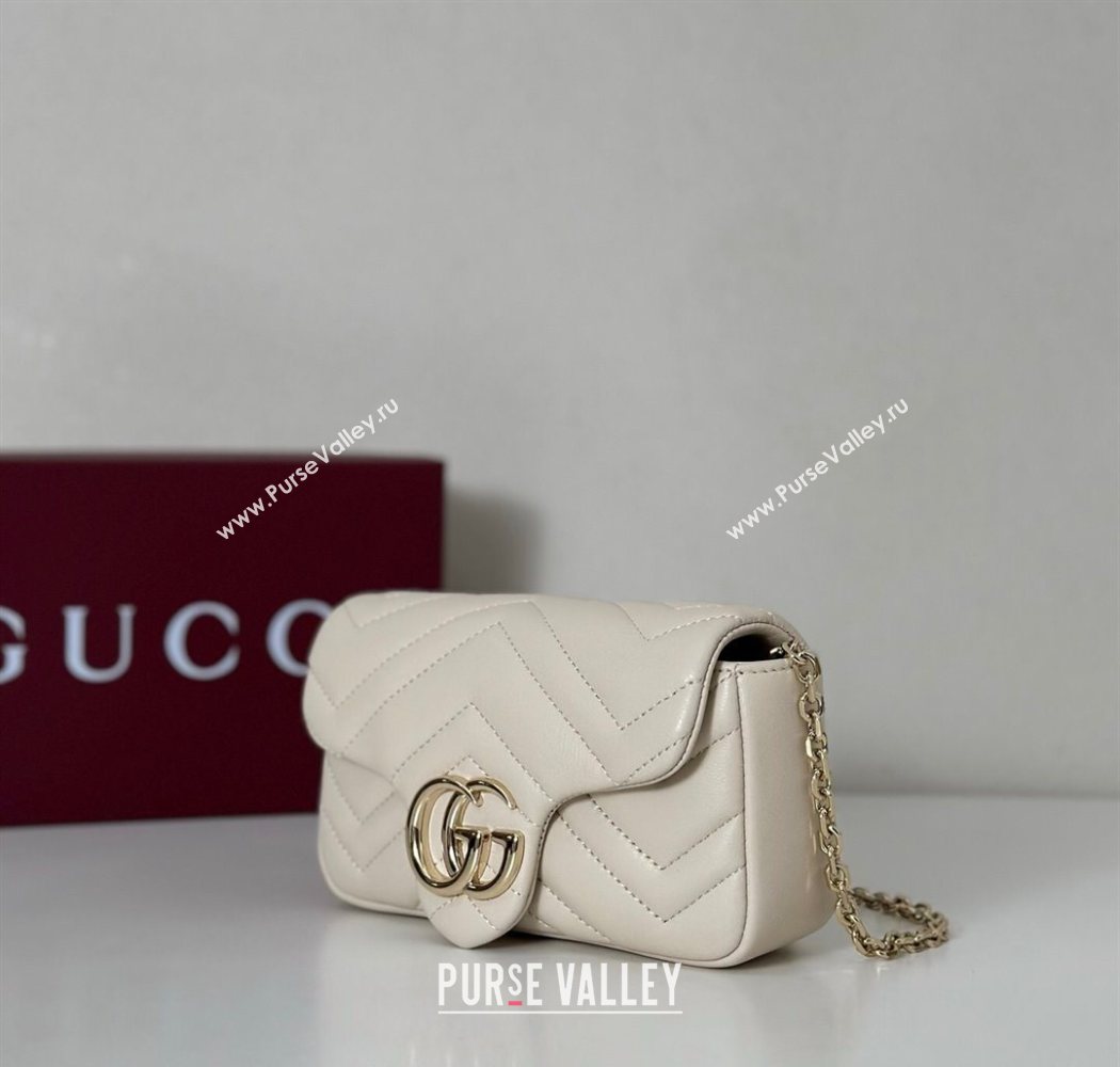 Gucci GG Marmont mini shoulder bag White 2025 841290 (DLH-250630013)