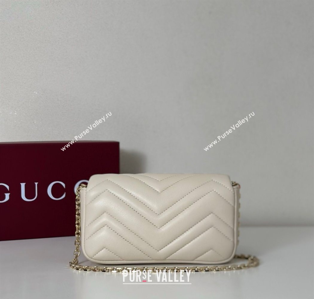 Gucci GG Marmont mini shoulder bag White 2025 841290 (DLH-250630013)