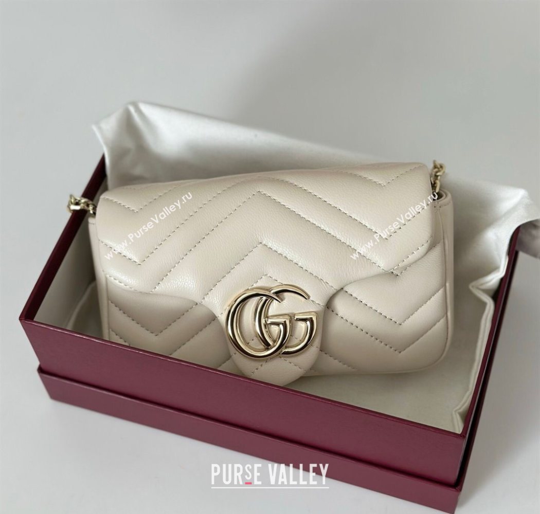 Gucci GG Marmont mini shoulder bag White 2025 841290 (DLH-250630013)