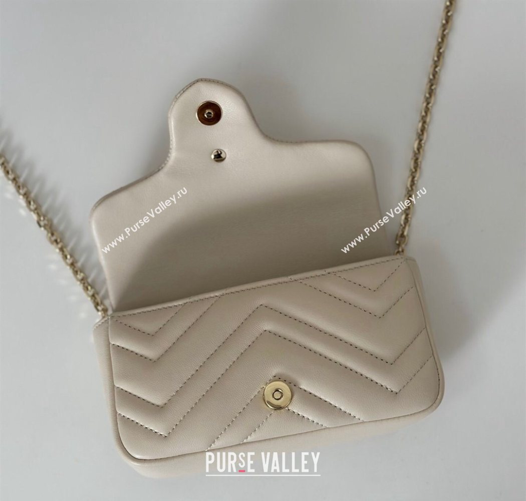 Gucci GG Marmont mini shoulder bag White 2025 841290 (DLH-250630013)