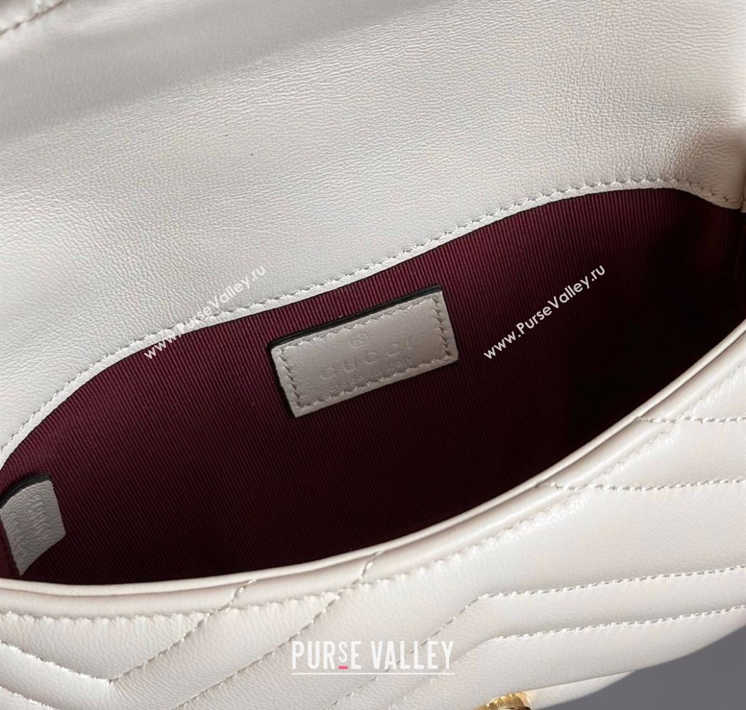 Gucci GG Marmont mini shoulder bag White 2025 841290 (DLH-250630013)
