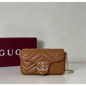 Gucci GG Marmont mini shoulder bag Brown 2025 841290 (DLH-250630014)