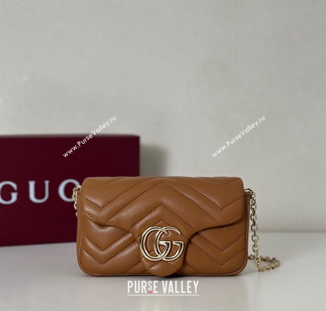 Gucci GG Marmont mini shoulder bag Brown 2025 841290 (DLH-250630014)