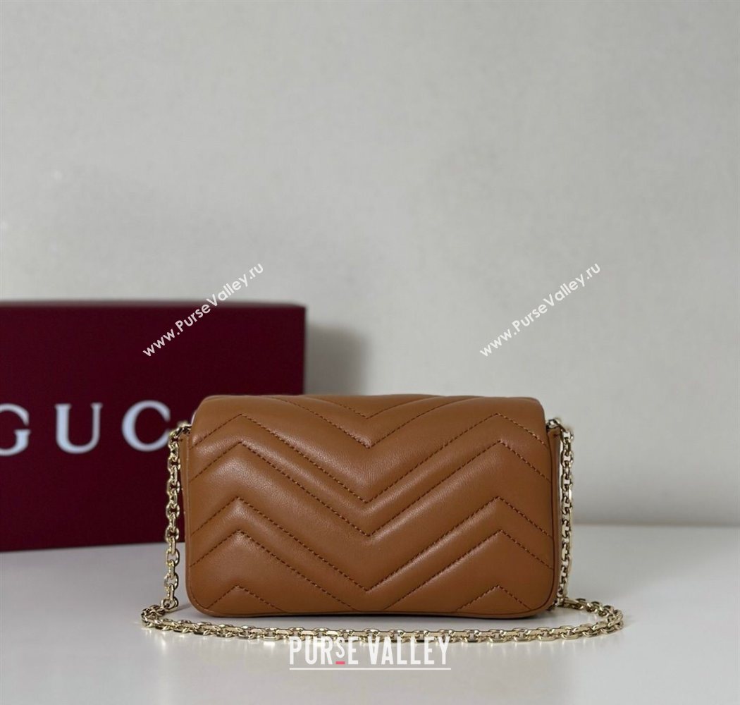 Gucci GG Marmont mini shoulder bag Brown 2025 841290 (DLH-250630014)