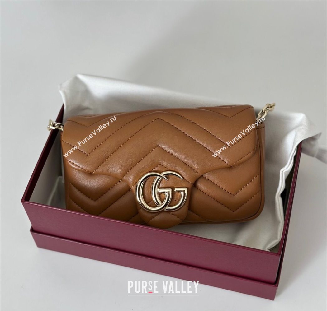 Gucci GG Marmont mini shoulder bag Brown 2025 841290 (DLH-250630014)