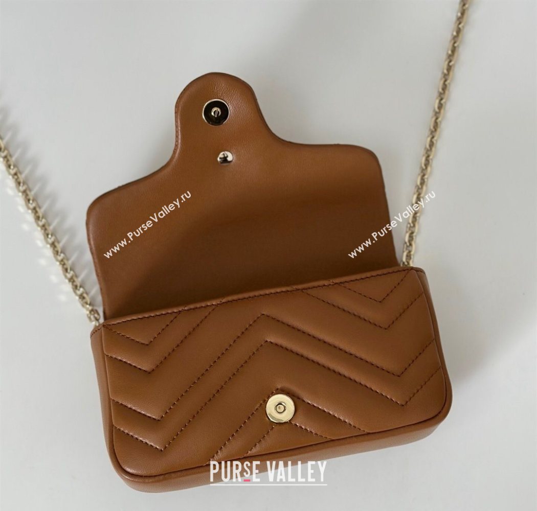 Gucci GG Marmont mini shoulder bag Brown 2025 841290 (DLH-250630014)