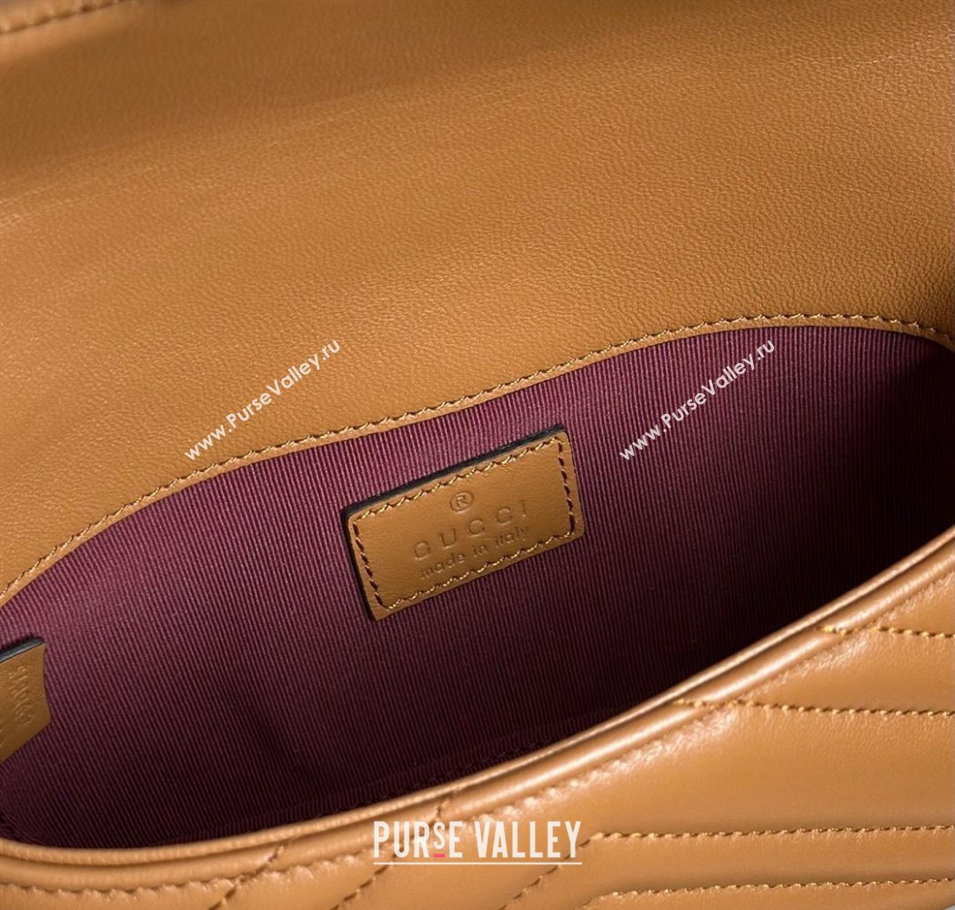 Gucci GG Marmont mini shoulder bag Brown 2025 841290 (DLH-250630014)